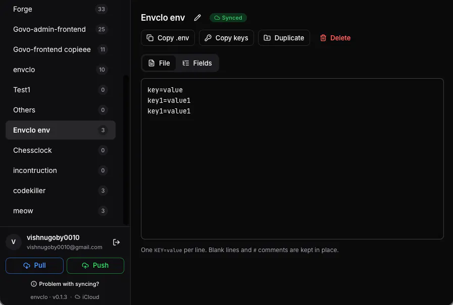 Envclo - Native macOS vault for .env gallery image