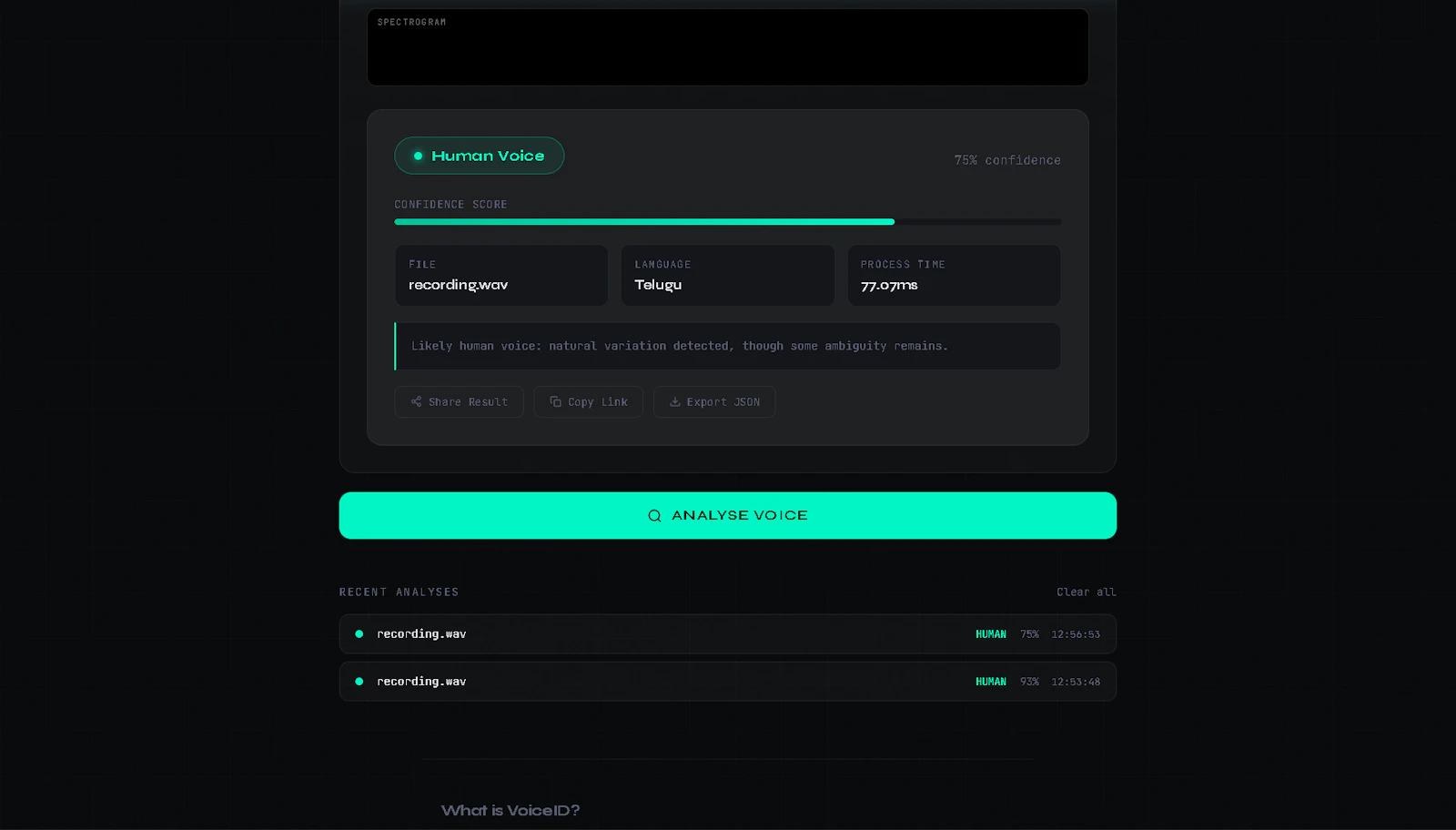 VoiceID screenshot 3