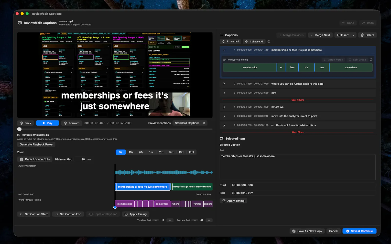 Caption Comet screenshot 3