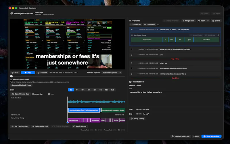 Caption Comet screenshot 3