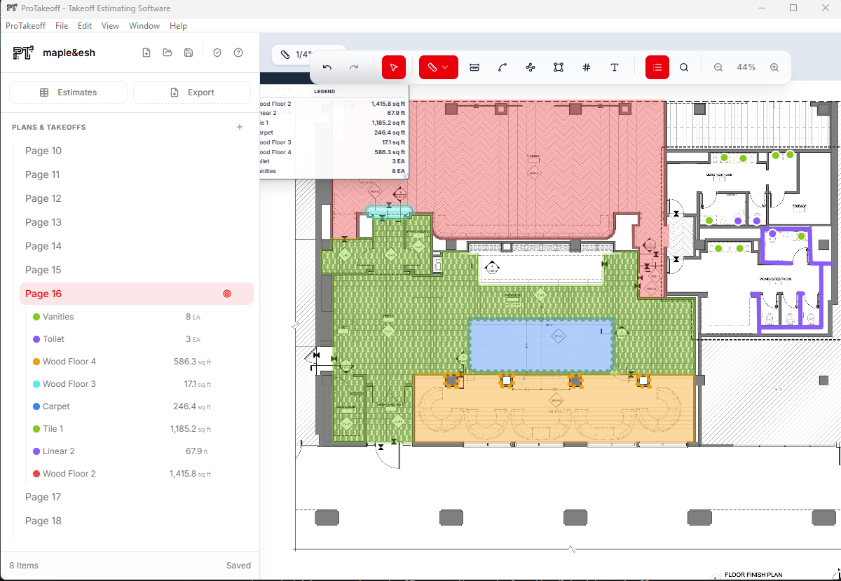 ProTakeoff - Main product screenshot demonstrating key features and user interface