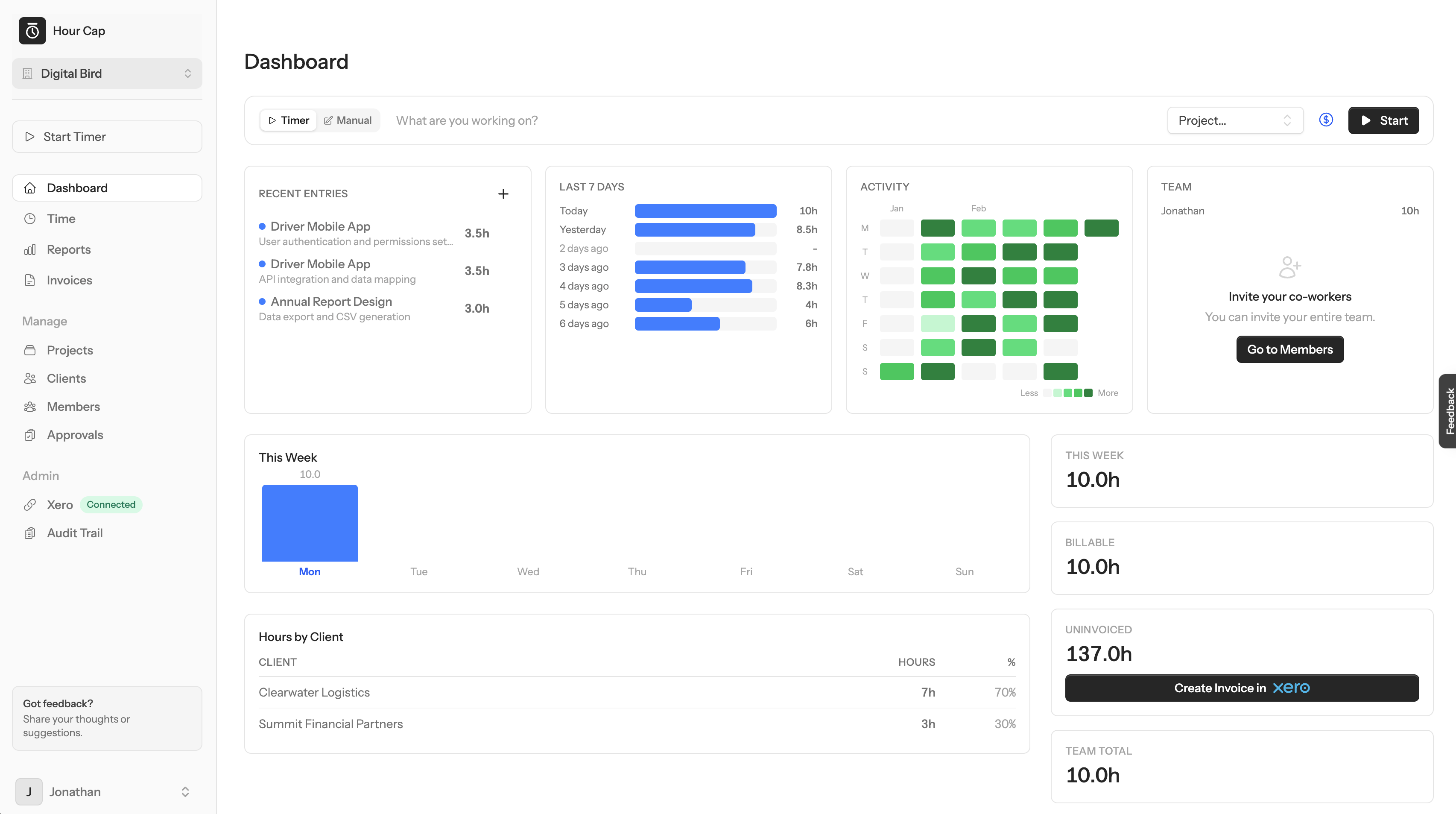 Hour Cap - Screenshot 2 showing product features and functionality
