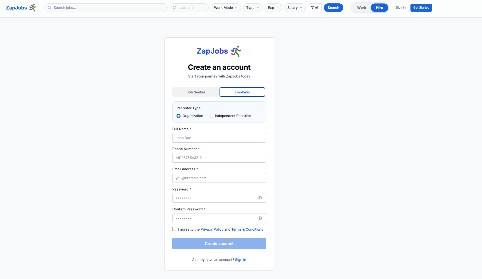 ZapJobs - Screenshot 2 showing product features and functionality