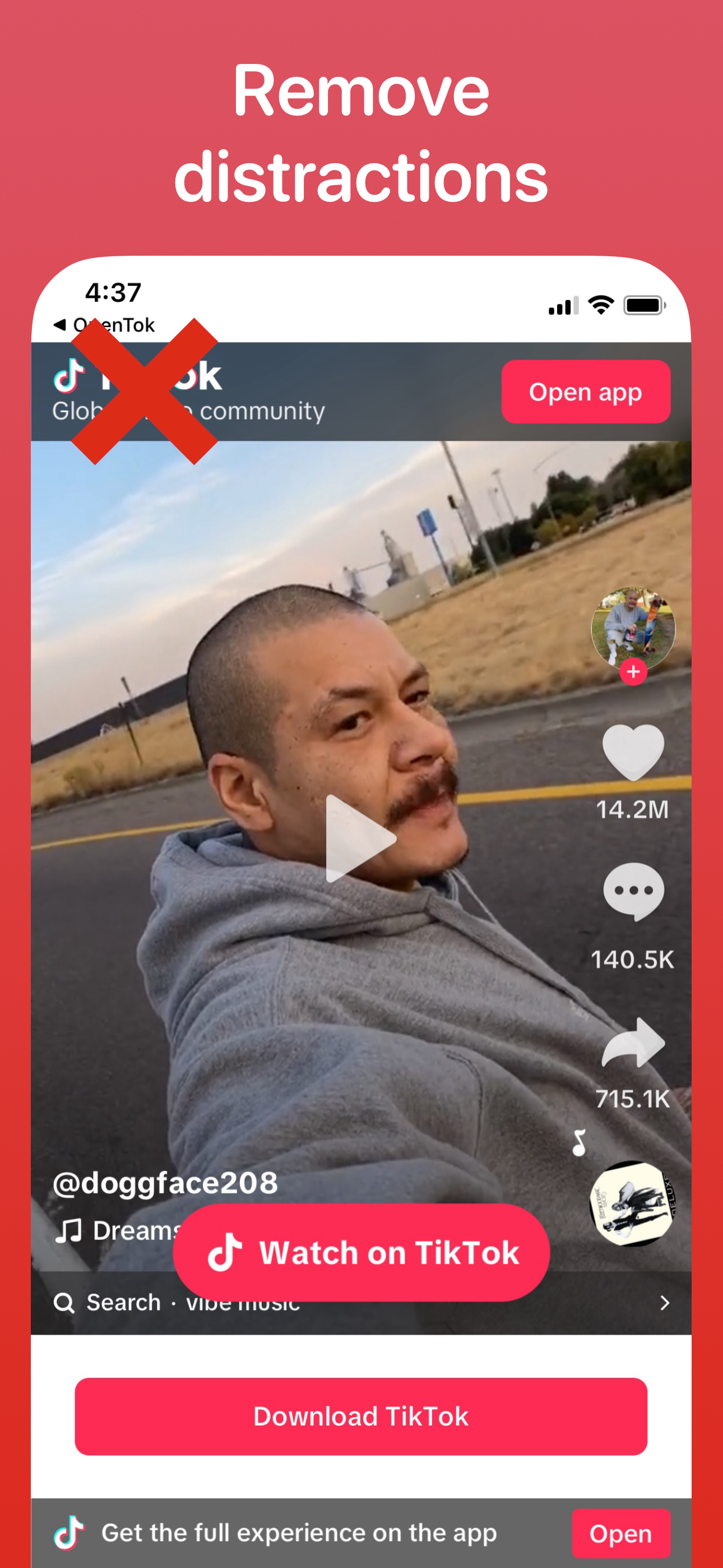 Openentok - Beobachten Sie gemeinsam genutzte Tiktoks, ohne die Tiktok -App zu installieren Medien 4