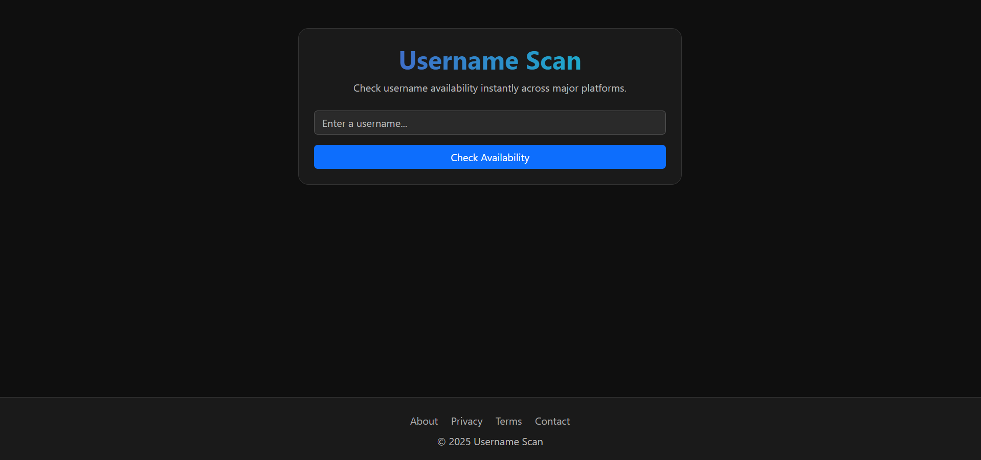 Nome utente Scansione - Controlla immediatamente la disponibilità del nome utente su piattaforme principali media 1