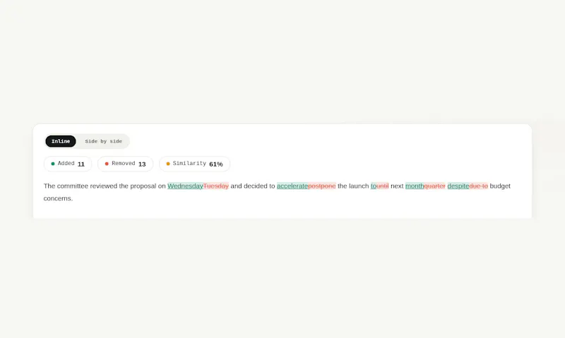 Draft Diff & Revision Checker screenshot 2