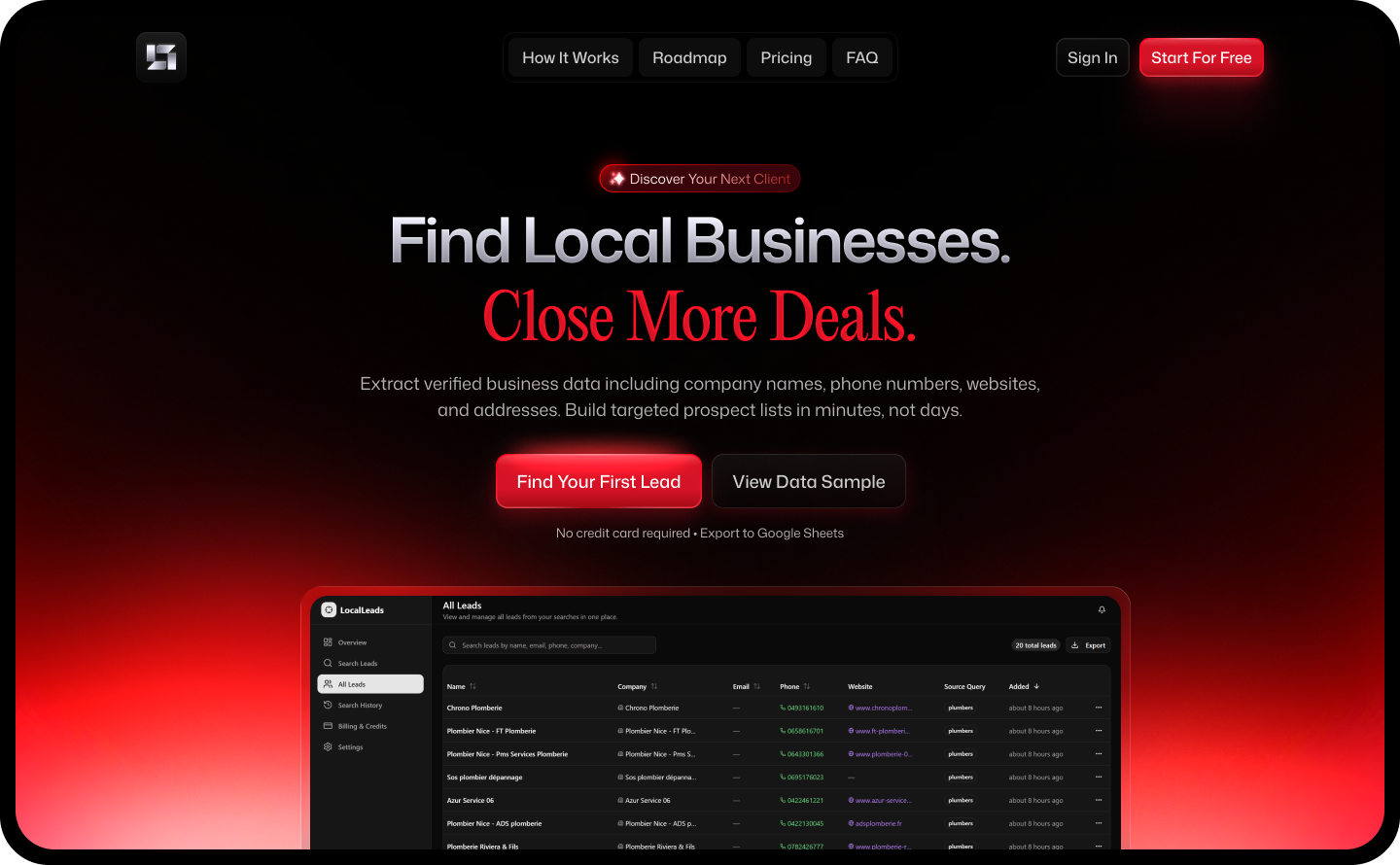 LocalLeads - Screenshot 5 showing product features and functionality