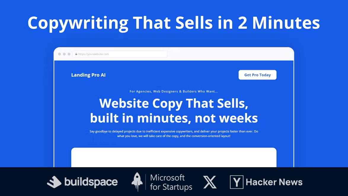 startuptile LandingPro AI (Buildspace S5)-AI that writes website copy that actually sells