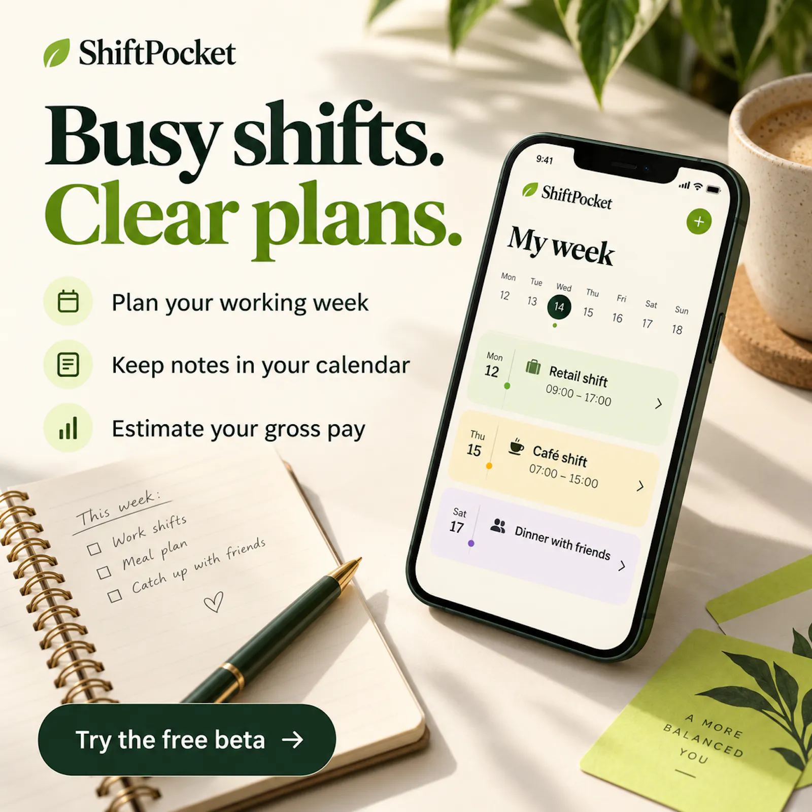 ShiftPocket — Your work, in balance screenshot 3