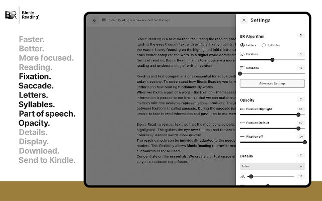 ส่วนขยายโครเมี่ยม Bionic Reading - เร็วขึ้นดีขึ้นมุ่งเน้นมากขึ้นการอ่าน media 4