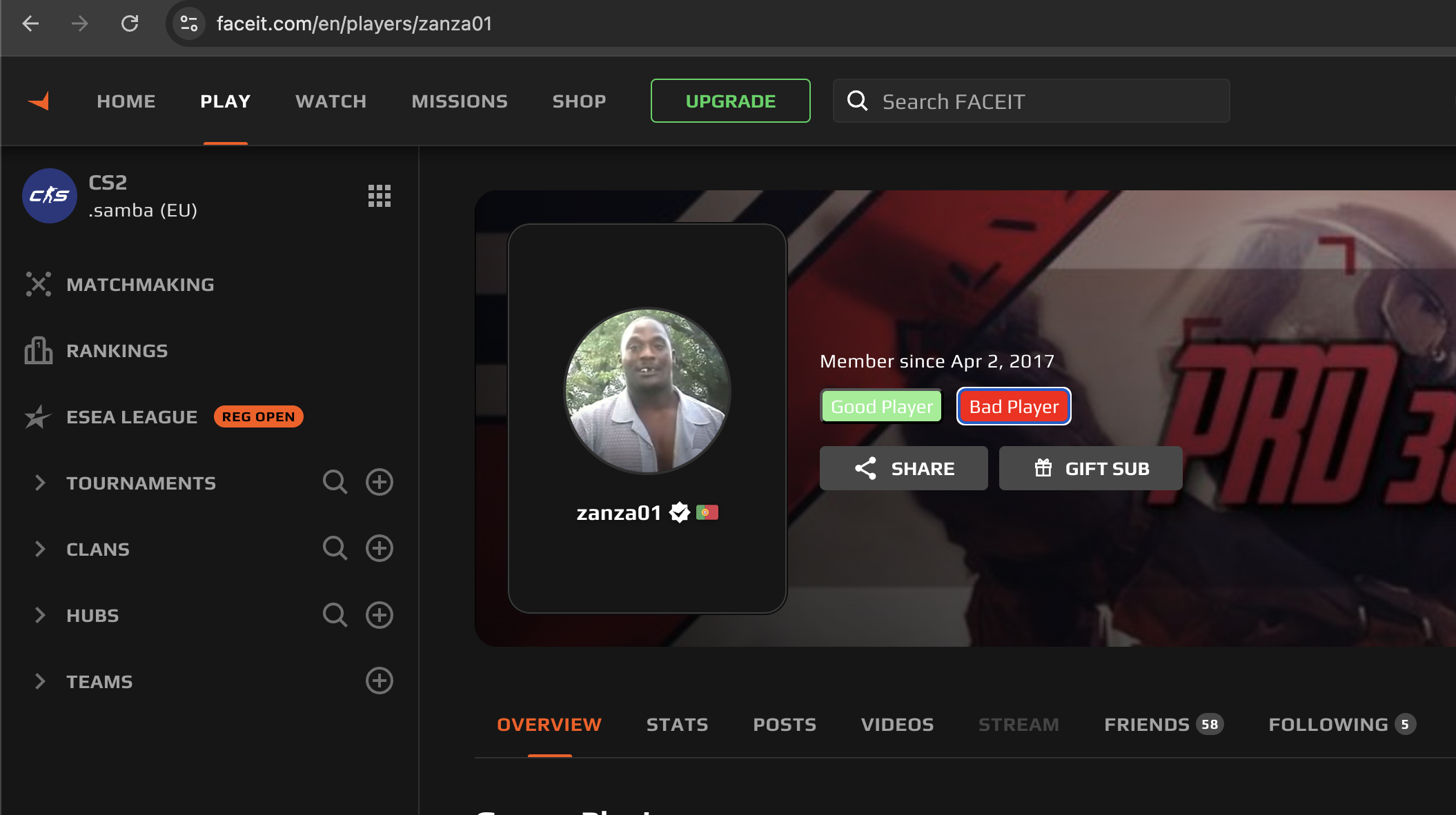 Faceit Skill Extension Ranking 웹 사이트 - FaceIt 플레이어를 미래의 게임에지도. 미디어 5