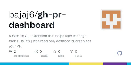 GitHub CLI extension - gh-pr-dashboard gallery image