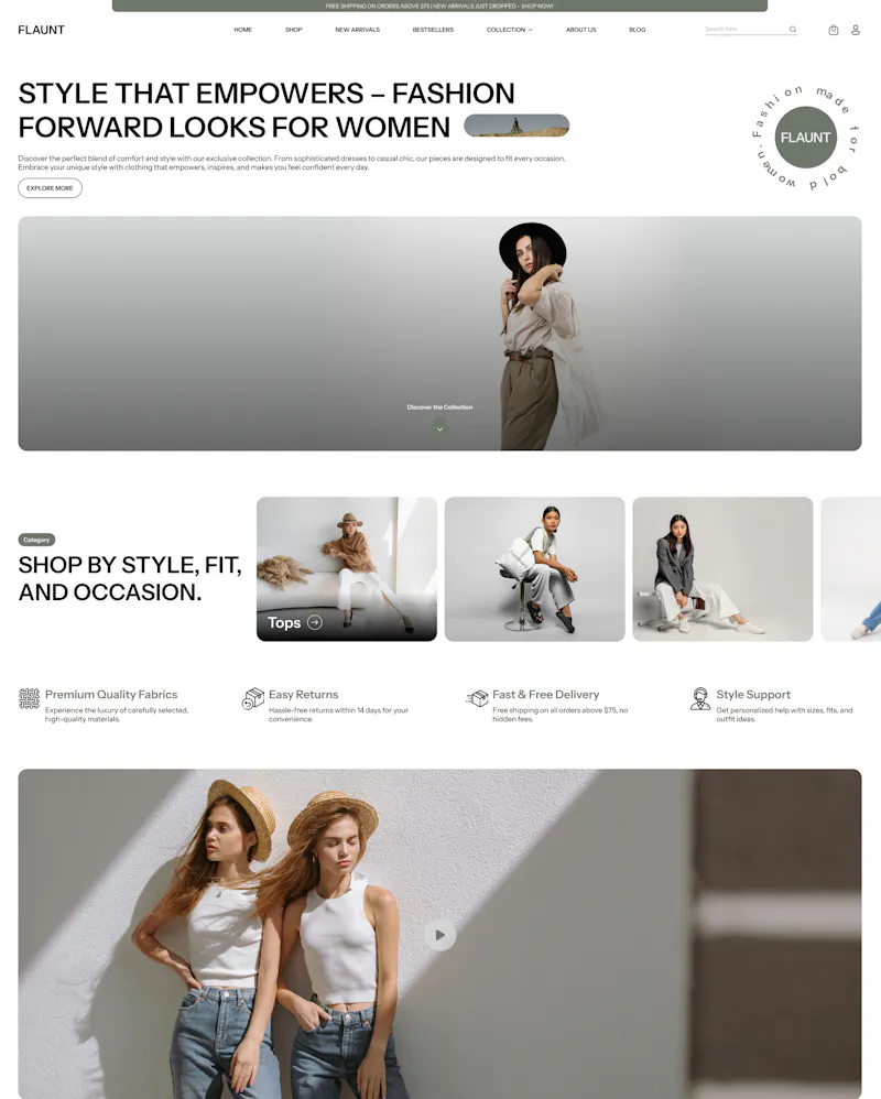 Flaunt Clothing Shopify Theme screenshot 1