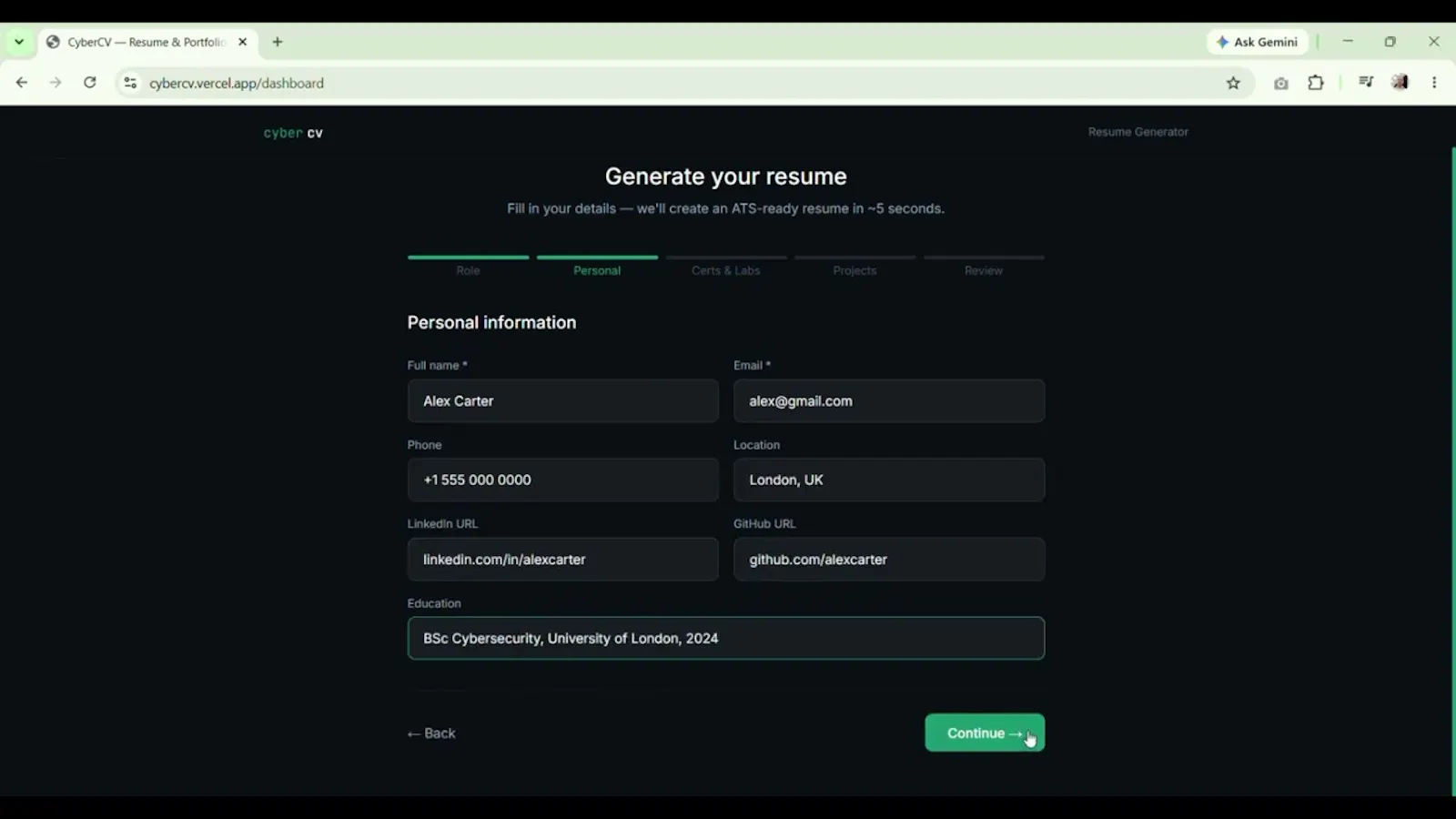CyberCV screenshot 1 (video preview)