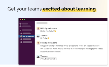 Screenshot of a manager using Felix on Slack to build resilience and increase energy levels