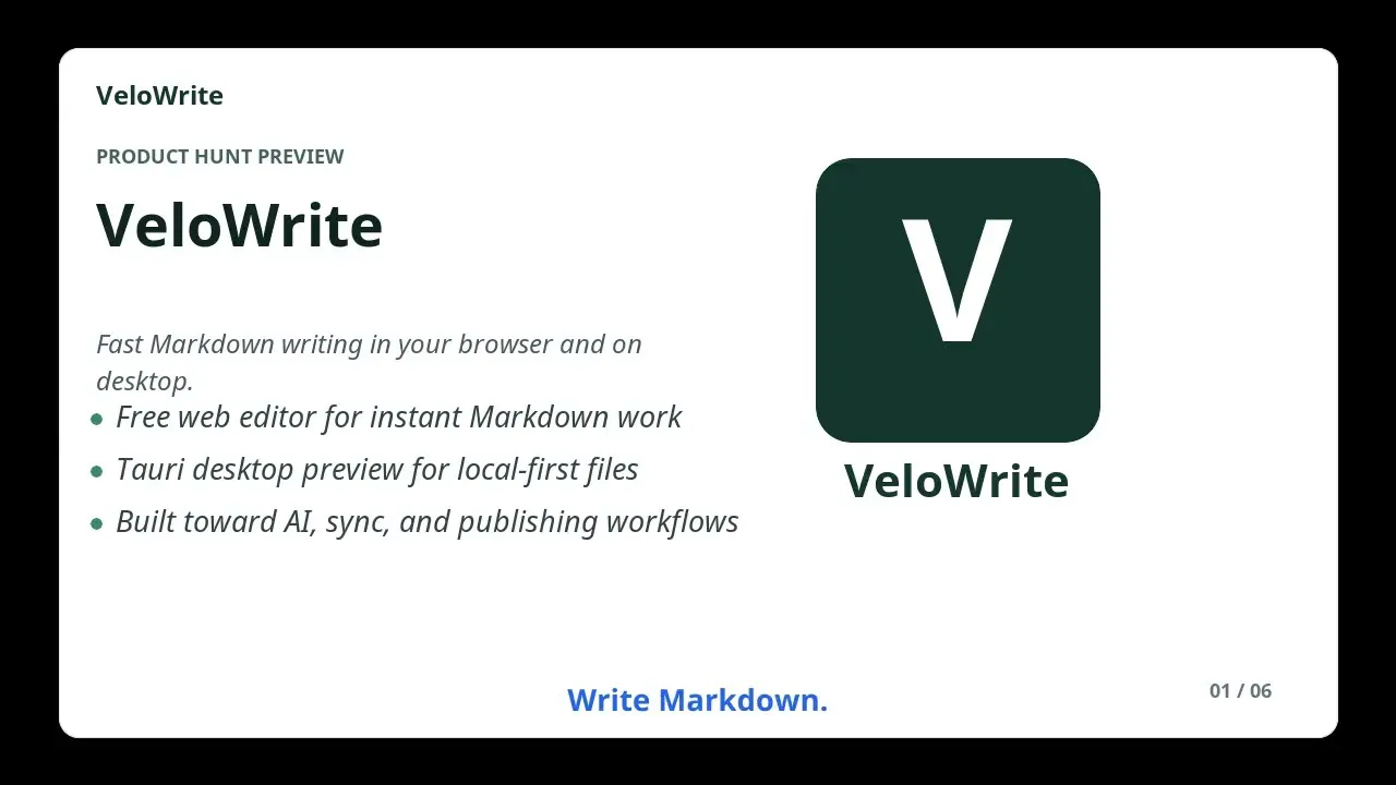 VeloWrite gallery image