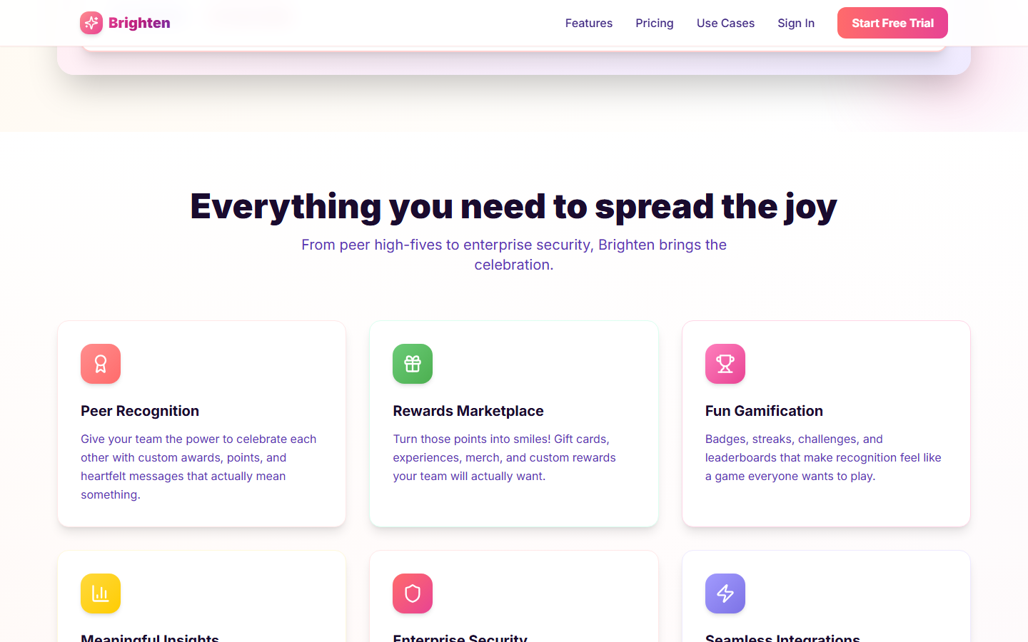 Brighten - Screenshot 2 showing product features and functionality