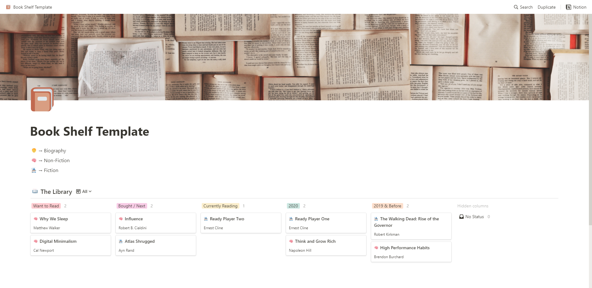 Notion Book Shelf (Free) gallery image