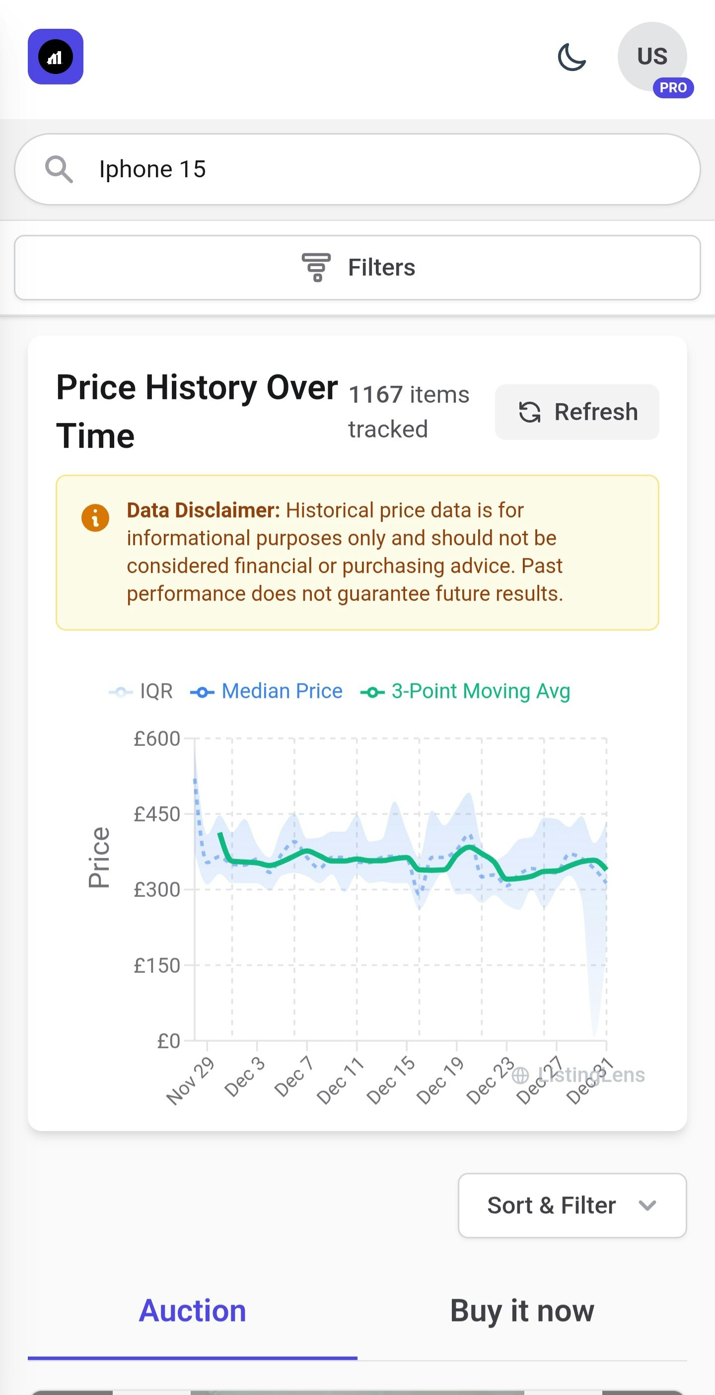 ListingLens - Real-time eBay Price Intel gallery image