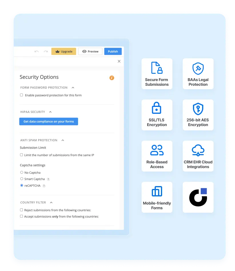 HIPAA-nalevingsvormen door 123FormBuilder - Verzamel veilig beschermde gezondheidsinformatie (PHI) veilig media 2
