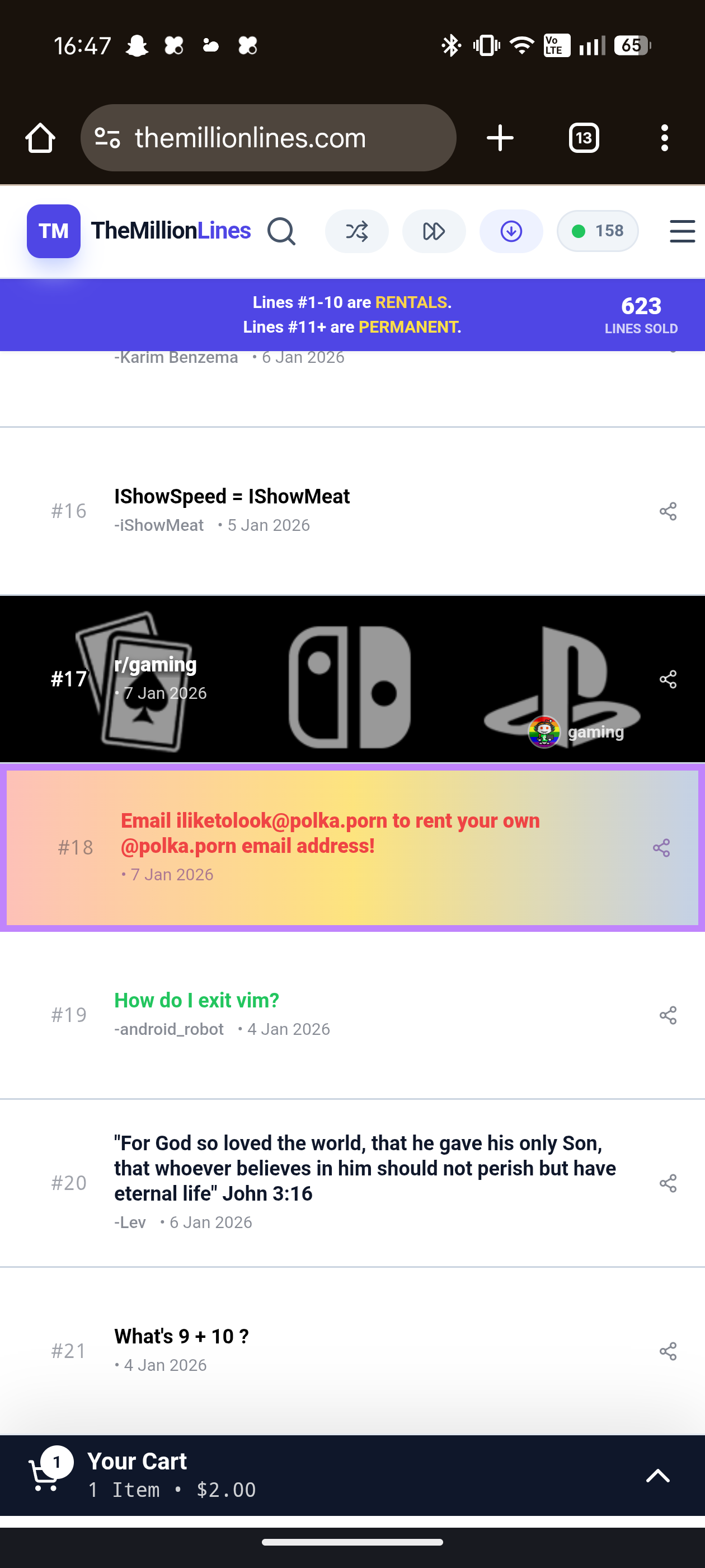 The One Million Lines