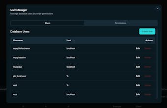 AI powered MySQL client gallery image