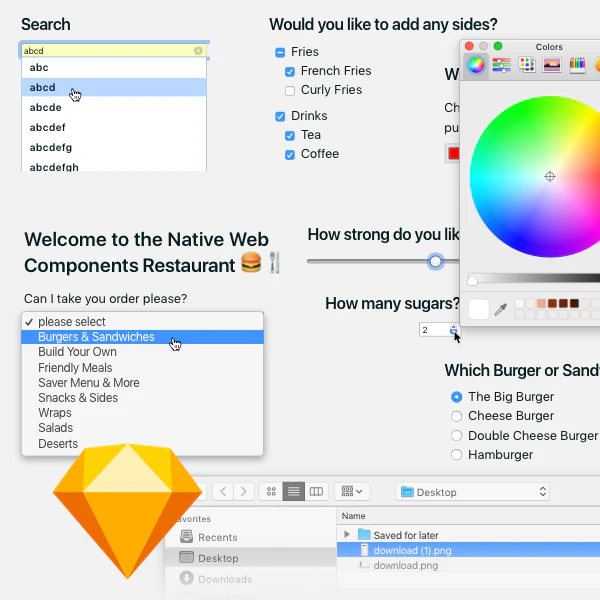 Web Components. A Free Sketch Library