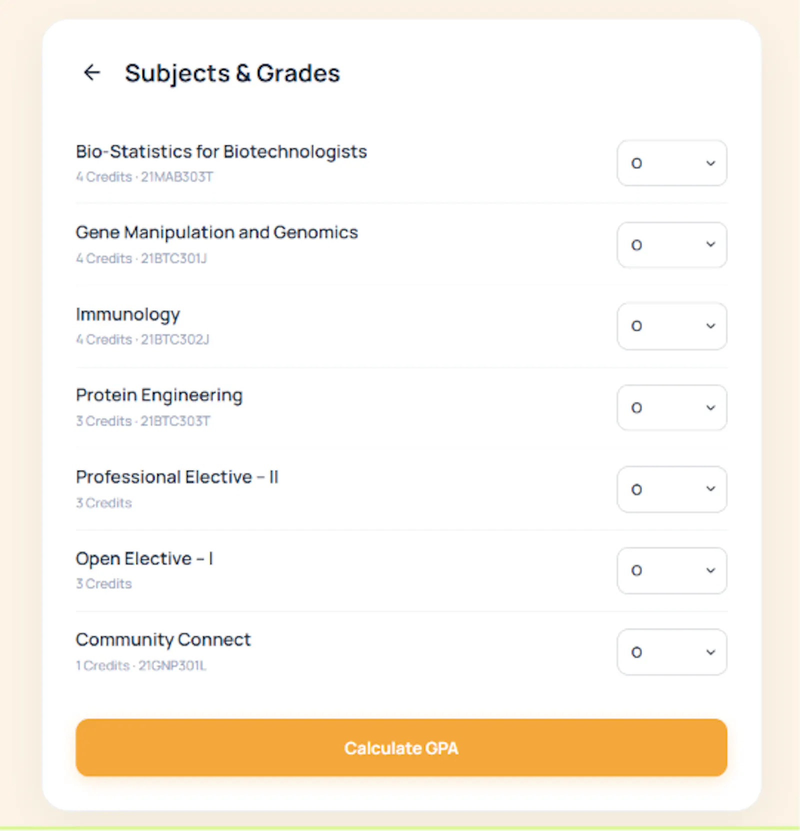 SRM GPA Calculator screenshot 4