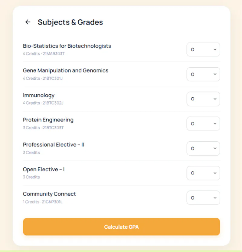 SRM GPA Calculator screenshot 4
