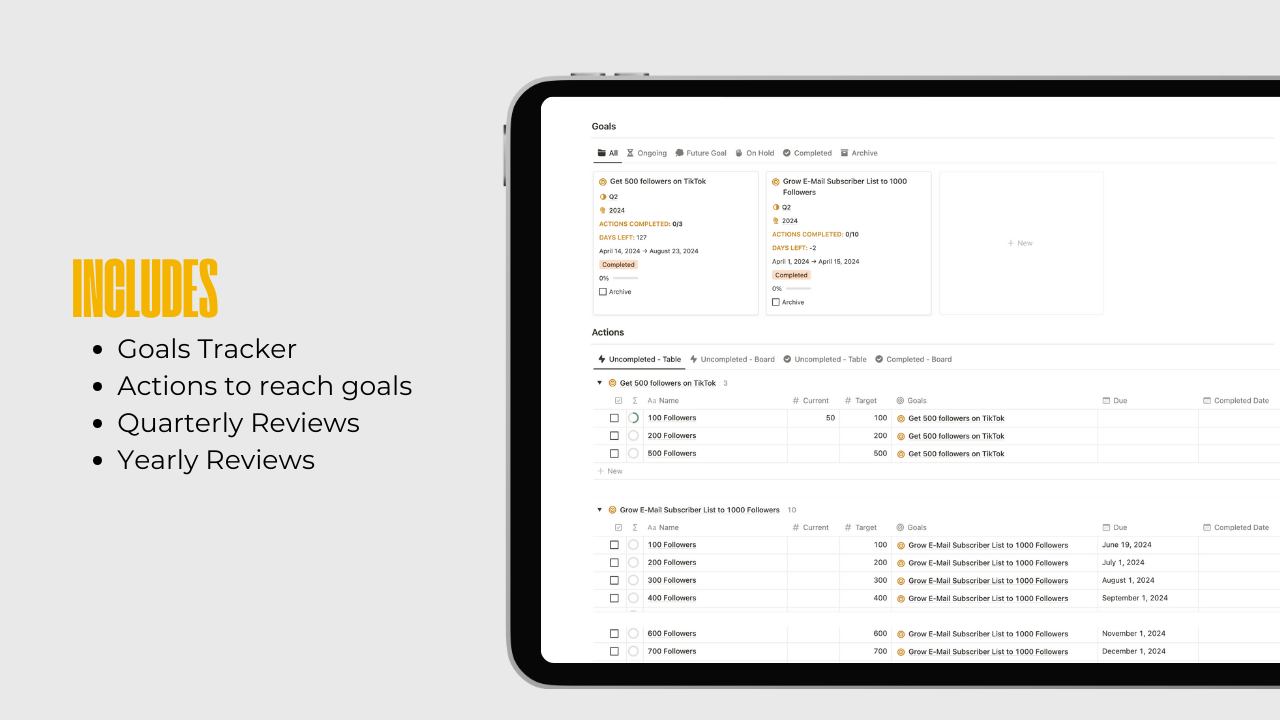 SMART Goals Tracker [Notion Template] gallery image