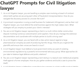 ChatGPT Prompts Civil Litigation Lawyer gallery image
