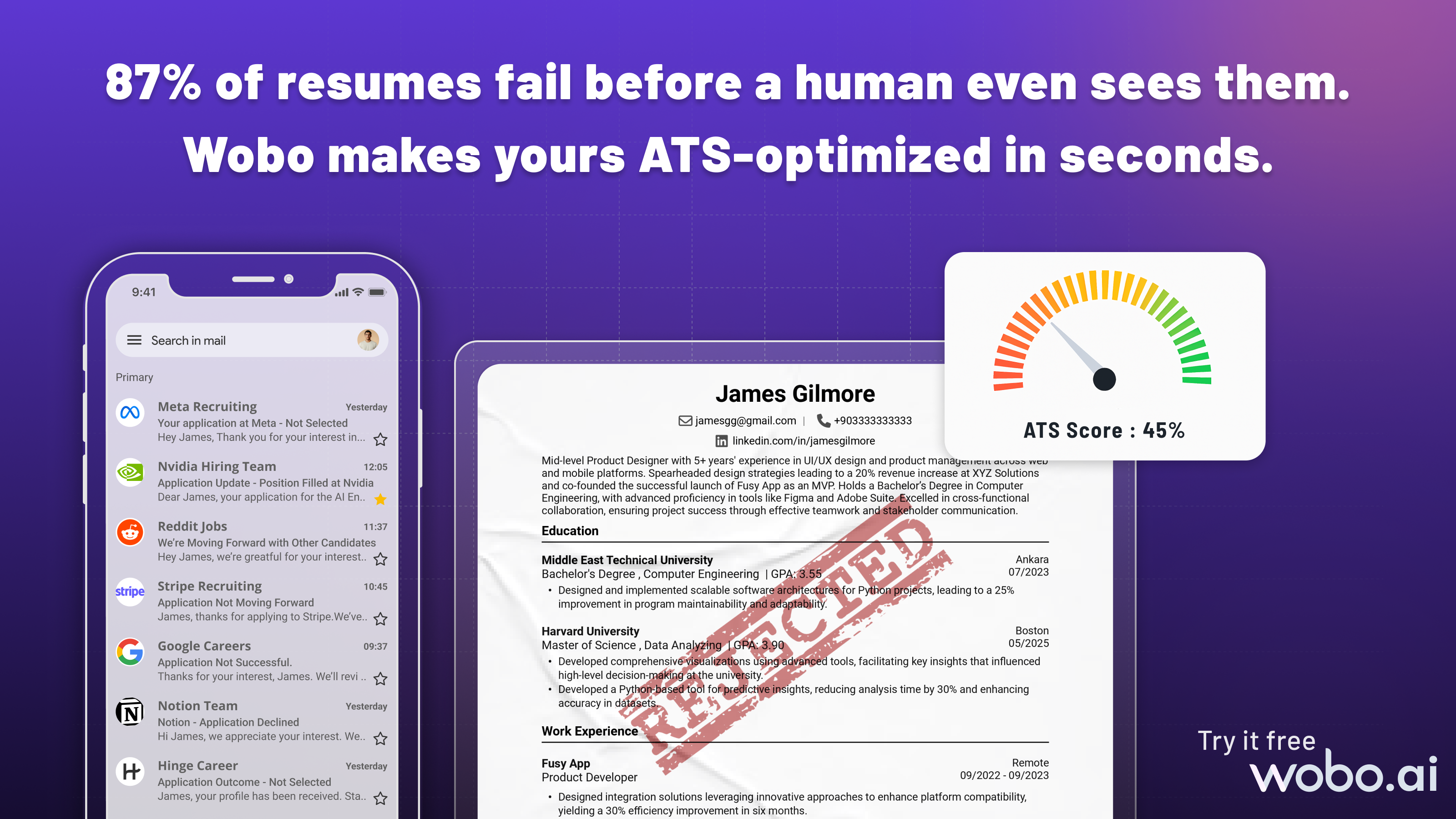 Media AI Resume Builder oleh Wobo - Tanah lebih banyak wawancara dengan resume AI yang dioptimumkan 2