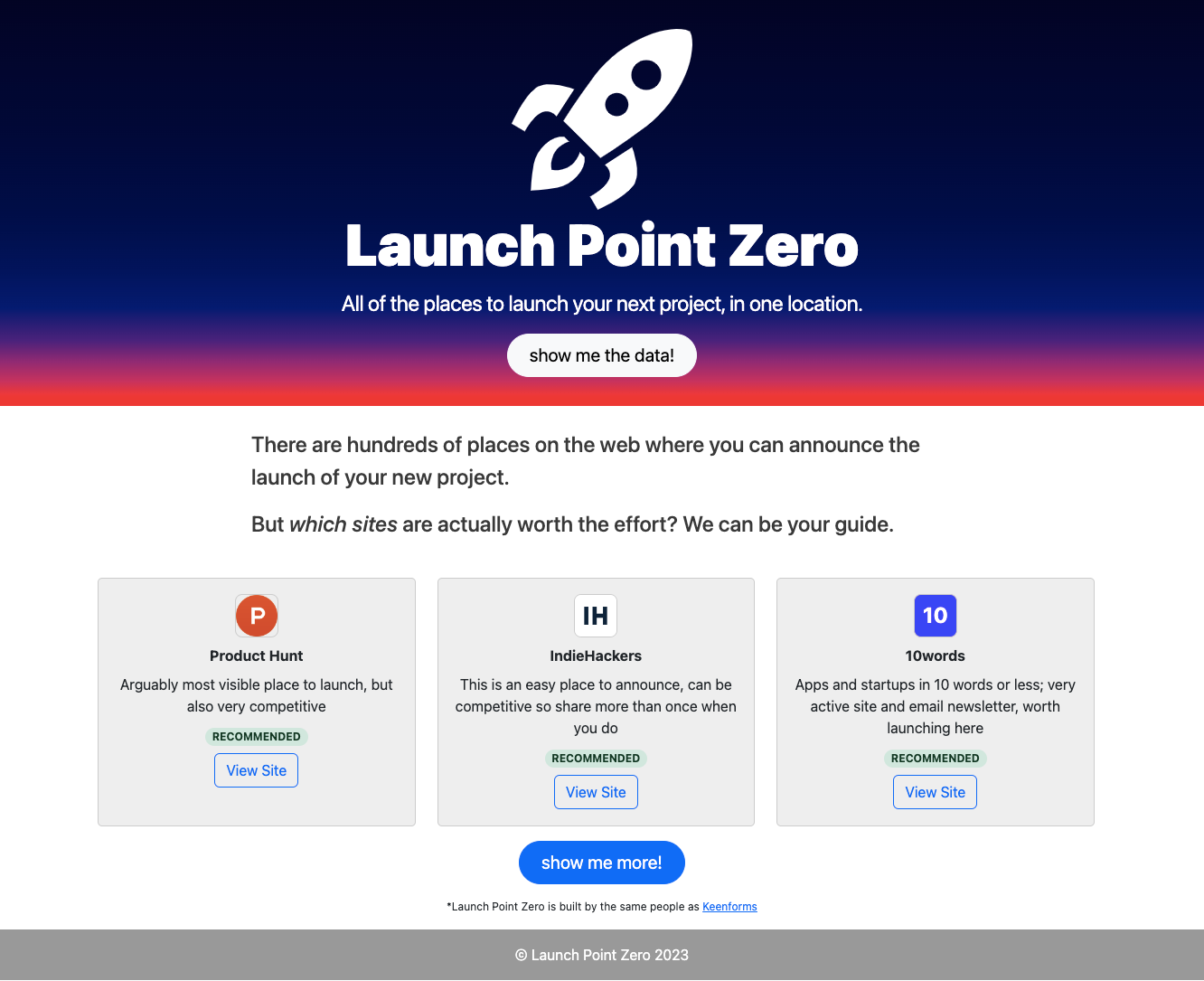 Punto de lanzamiento cero - Todos los lugares que vale la pena lanzar su próximo proyecto media 1