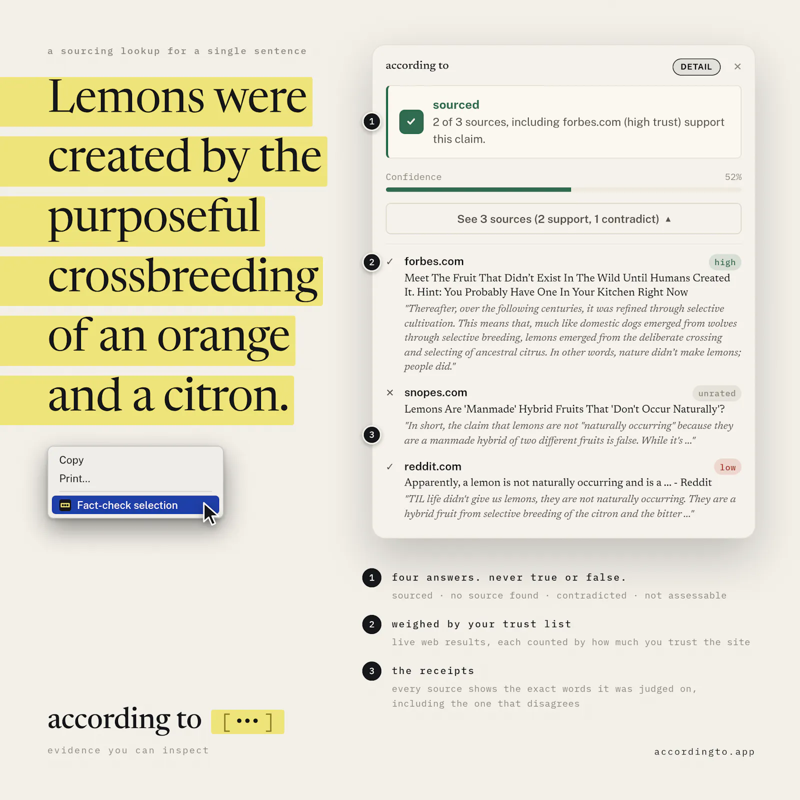 according to - Research Companion screenshot 2
