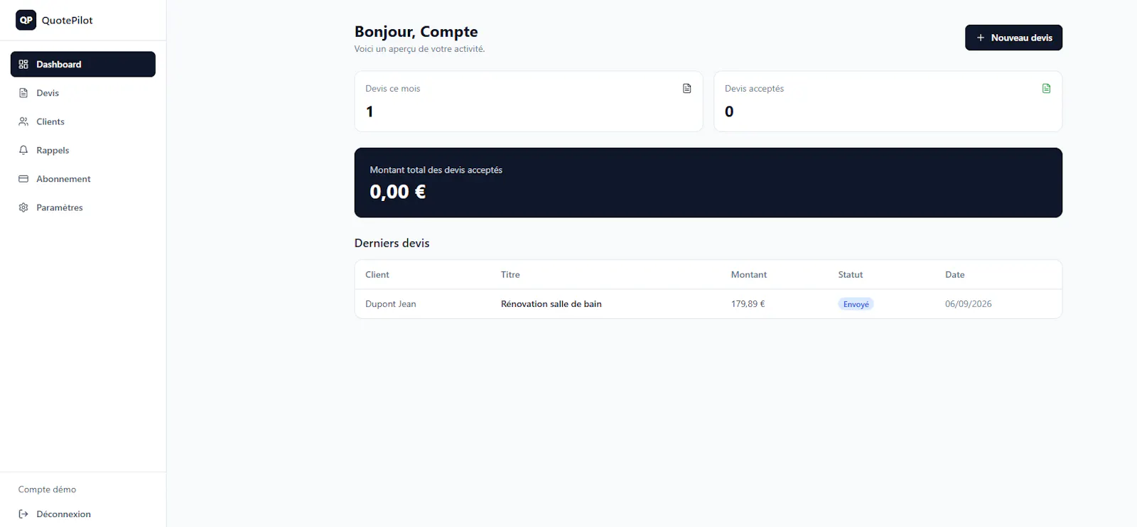 QuotePilot screenshot 2