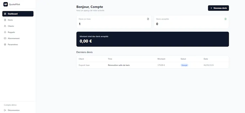 QuotePilot screenshot 2