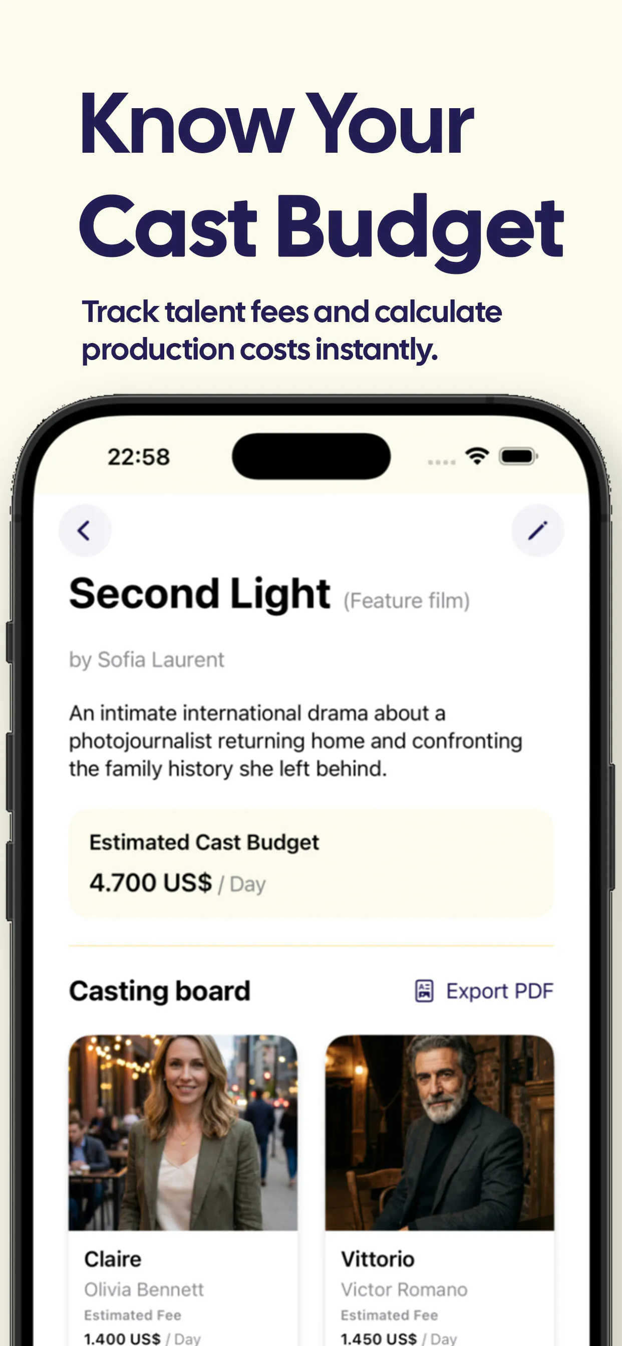 TalentCast screenshot