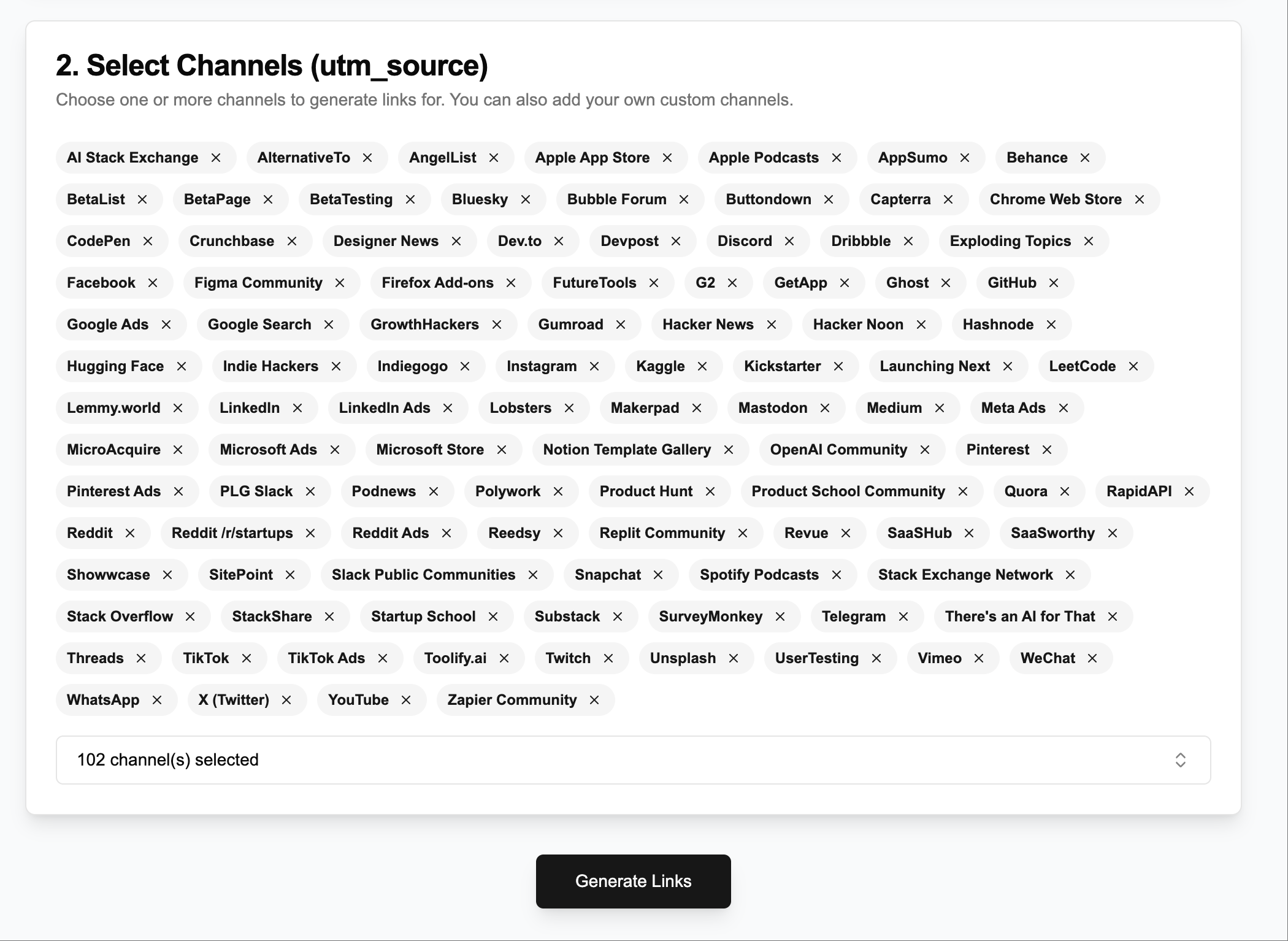 Mídia 2 de Builder UTM em massa - Gerador de link UTM em massa, construtor UTM em massa