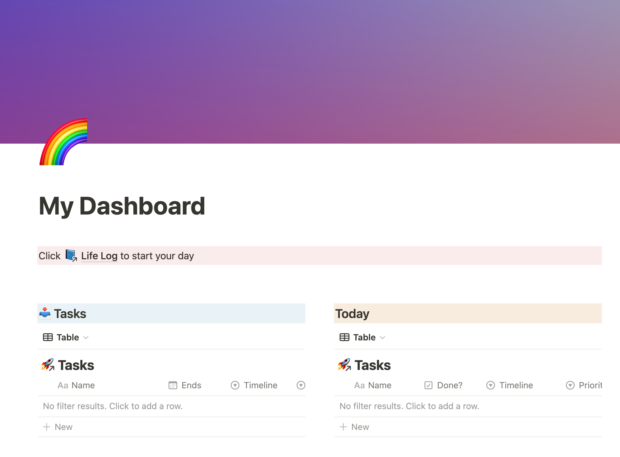 Personal Dashboard Template gallery image