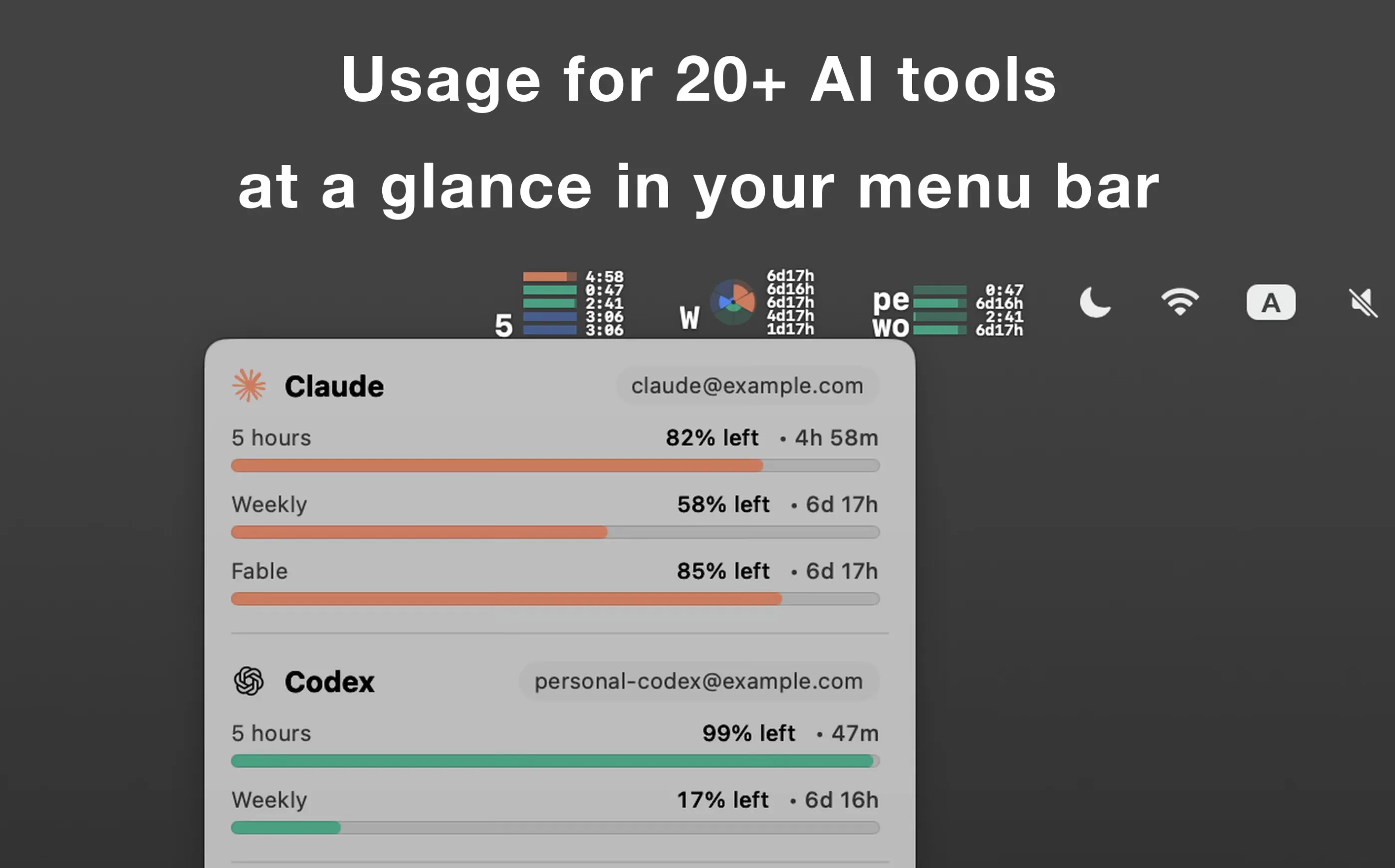 Fetchy: AI Usage Menu Bar gallery image