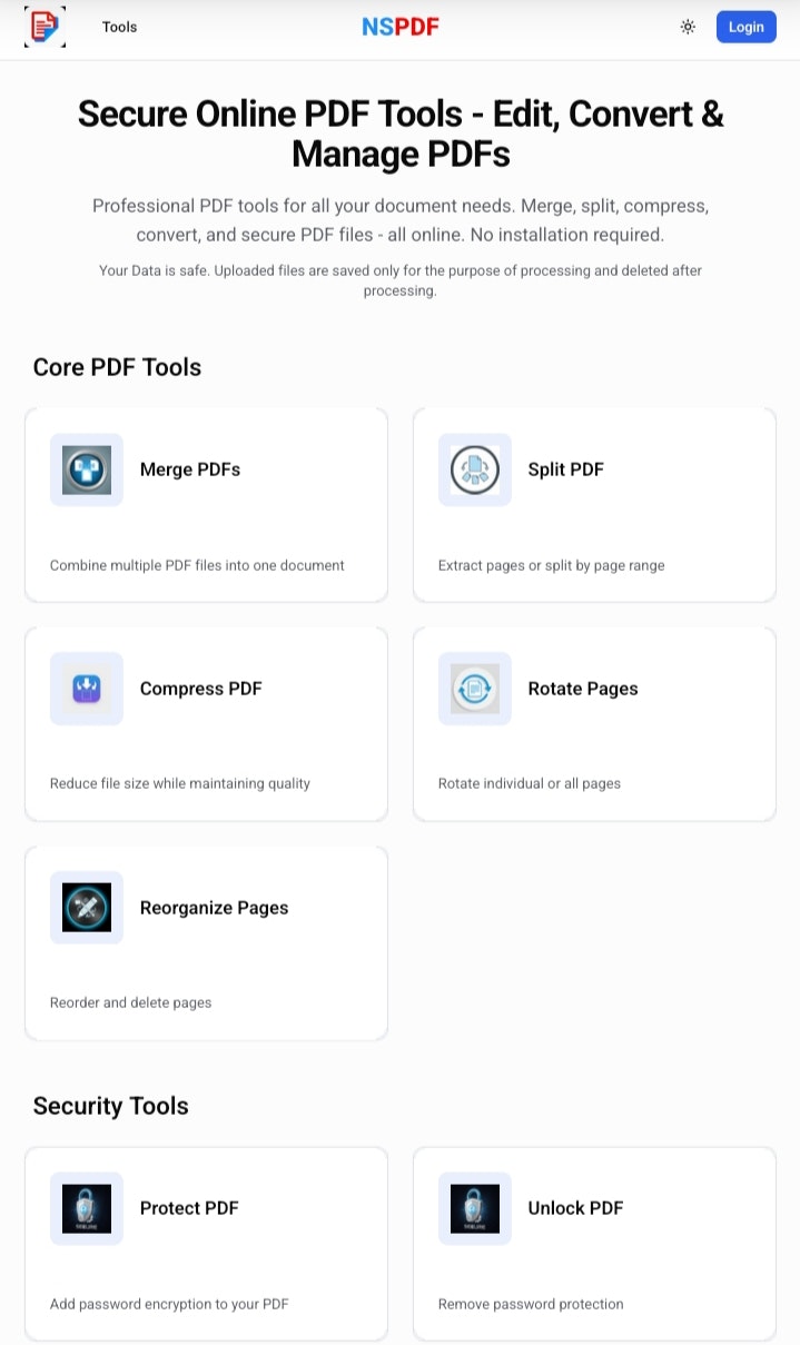 NSPDF - Main product screenshot demonstrating key features and user interface