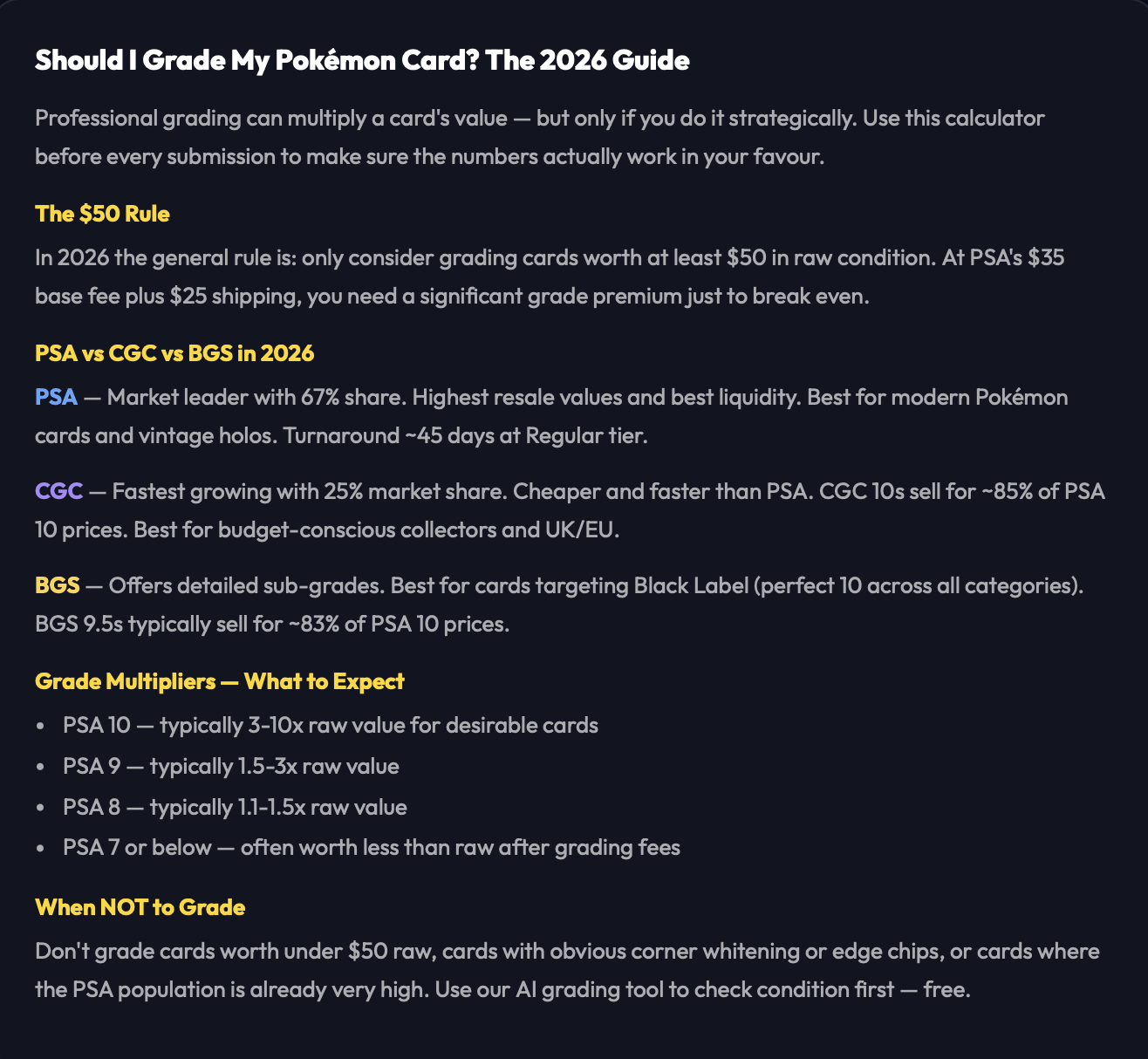 AI powered Pokemon Grading gallery image