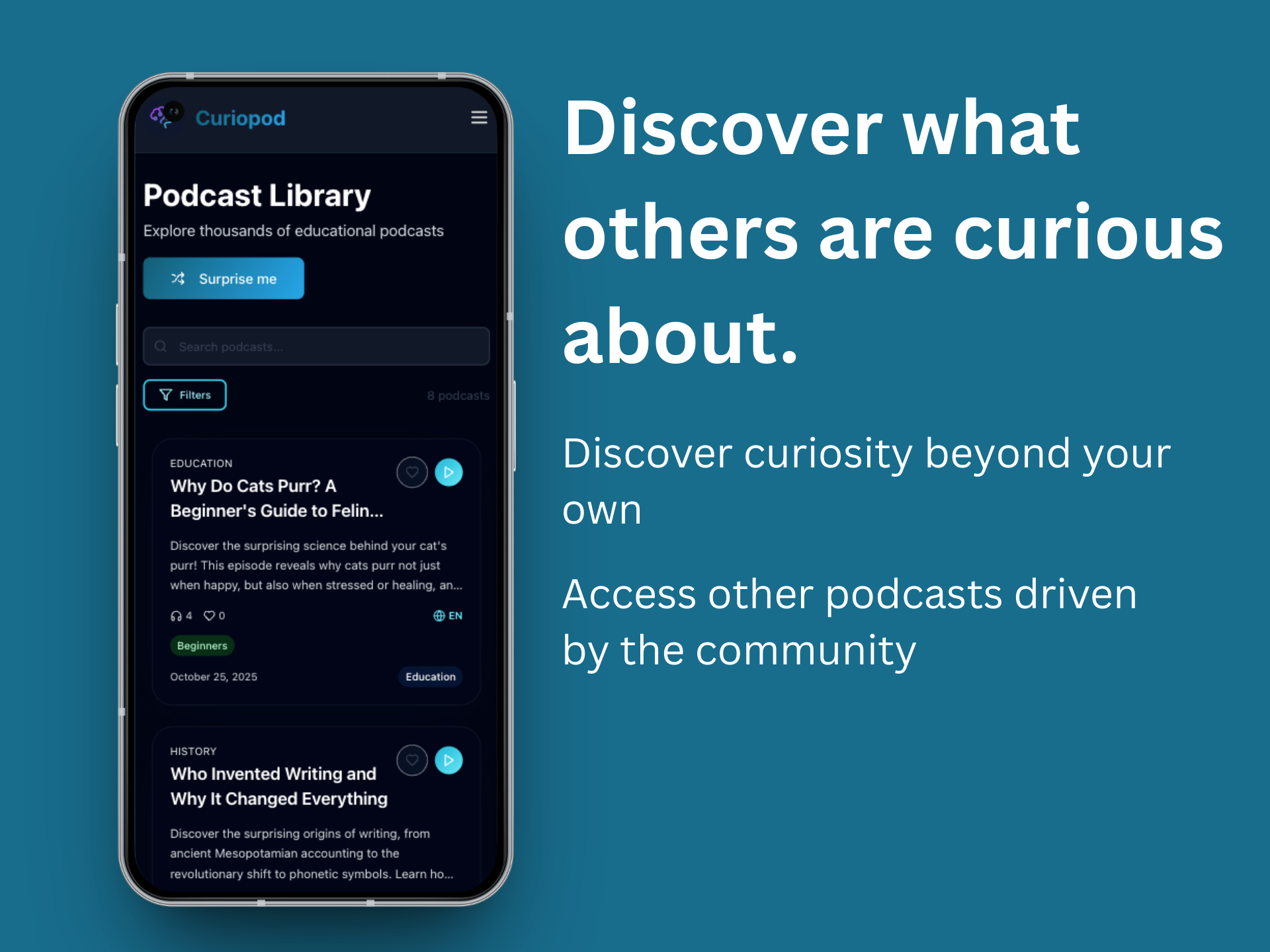 Curiopod - Screenshot 4 showing product features and functionality