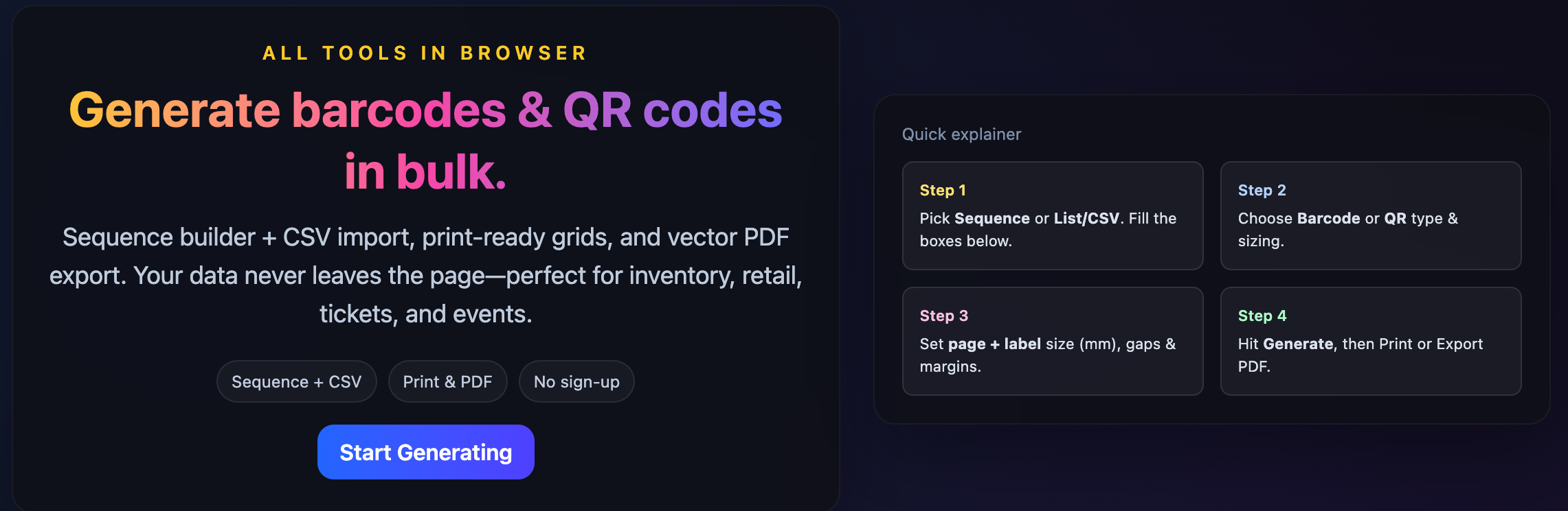 Sequence & Bulk Barcode / QR generator  gallery image
