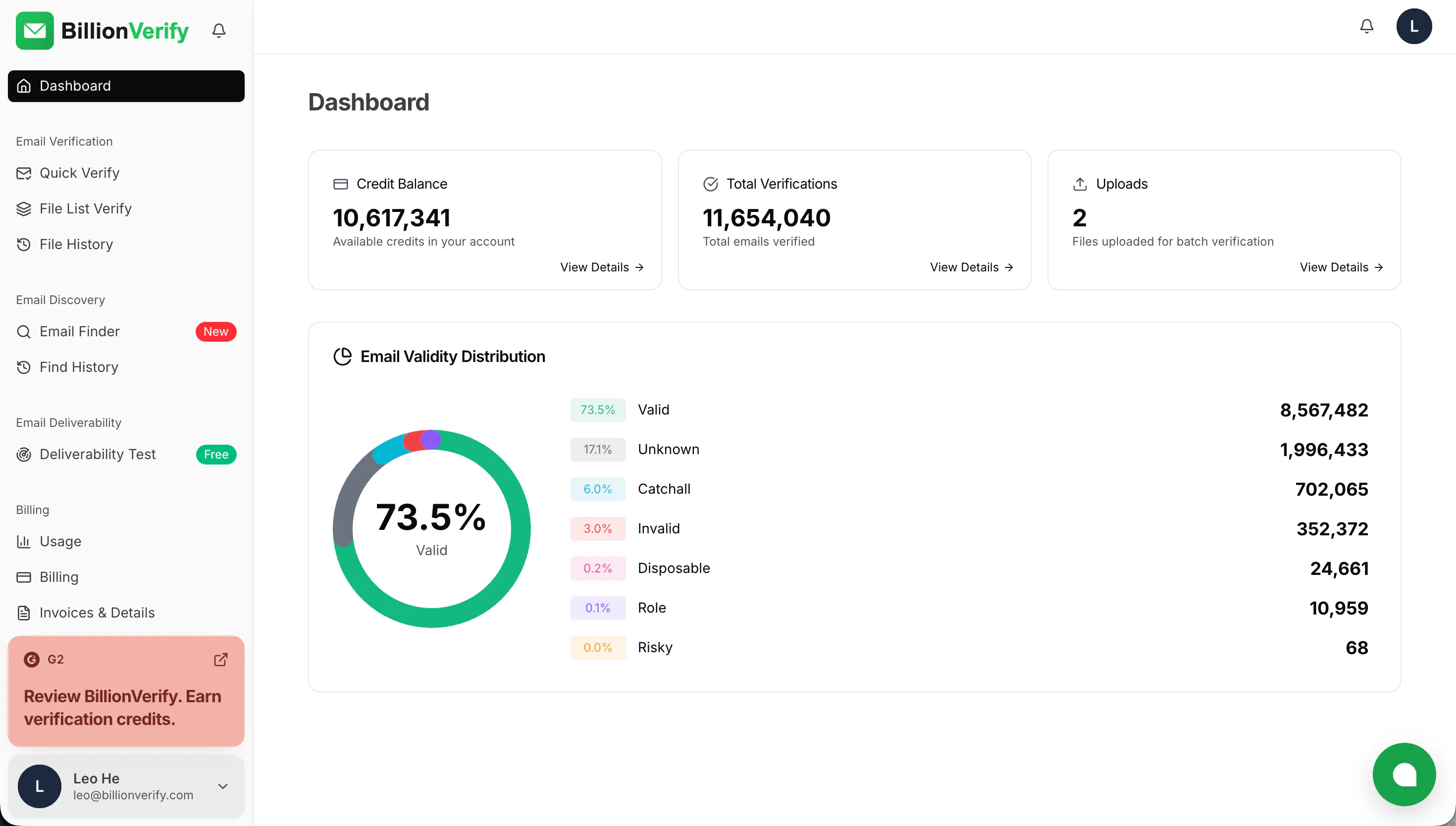 BillionVerify screenshot 2