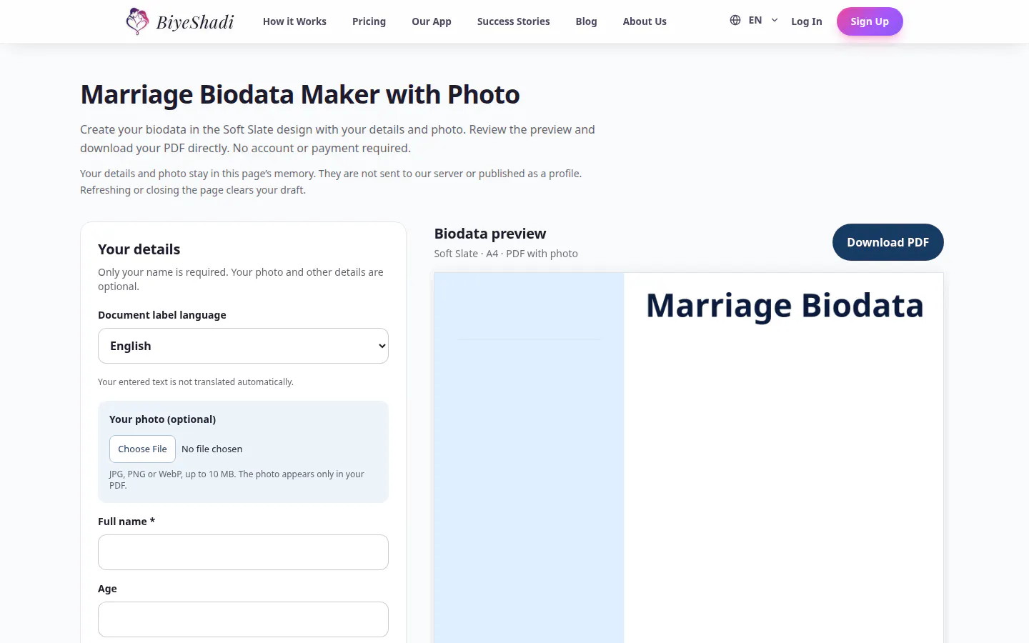 BiyeShadi Biodata Maker gallery image