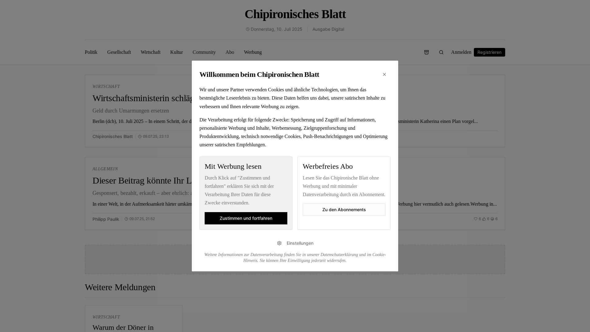 Chipironisches Blatt - Satirische Nachrichten aus Deutschland und der Welt Medien 1
