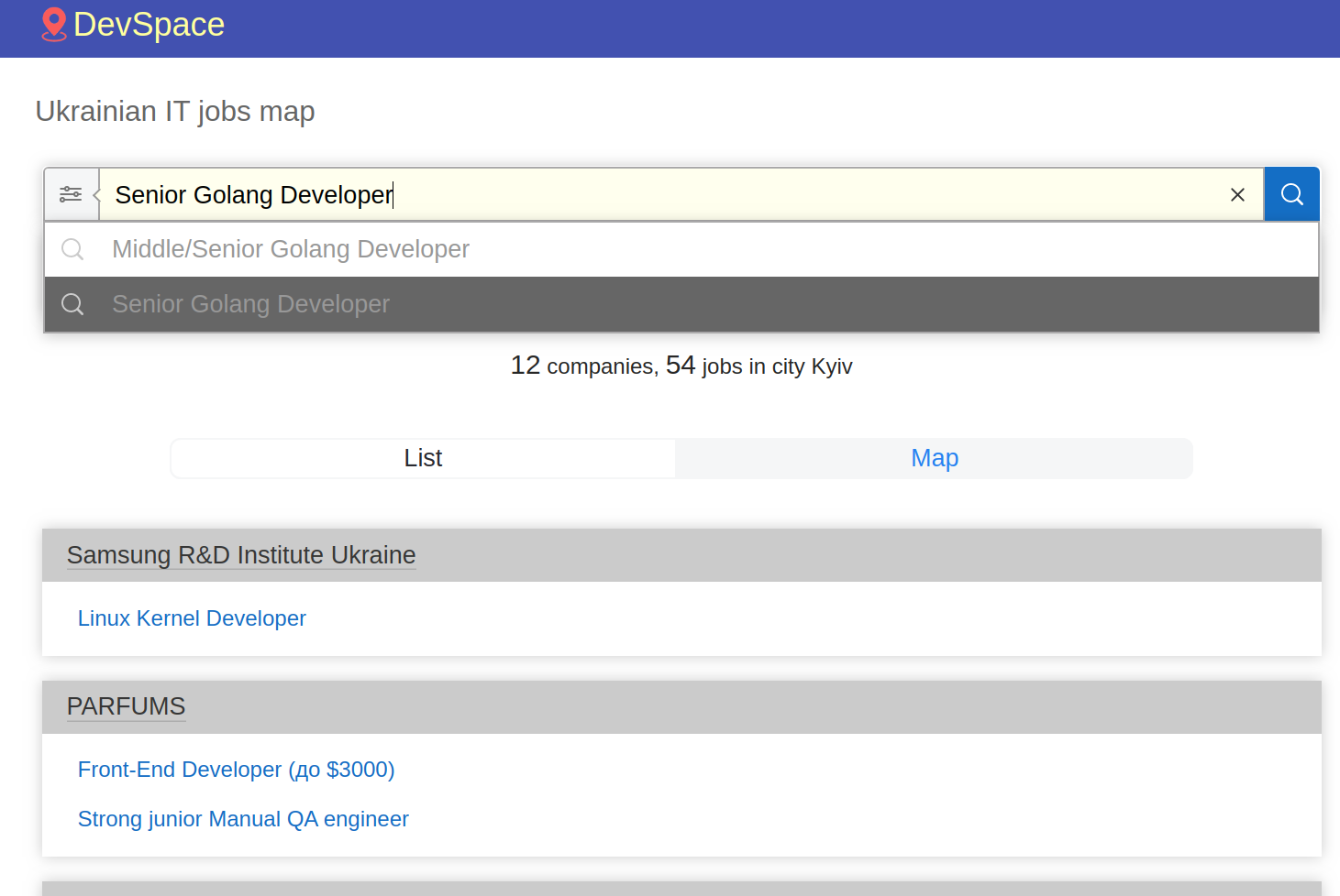 DevSpace IT job map gallery image