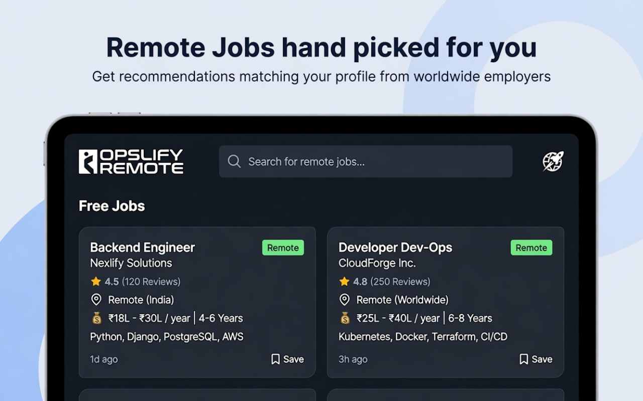 Opslify Match – AI Remote Jobs Platform gallery image