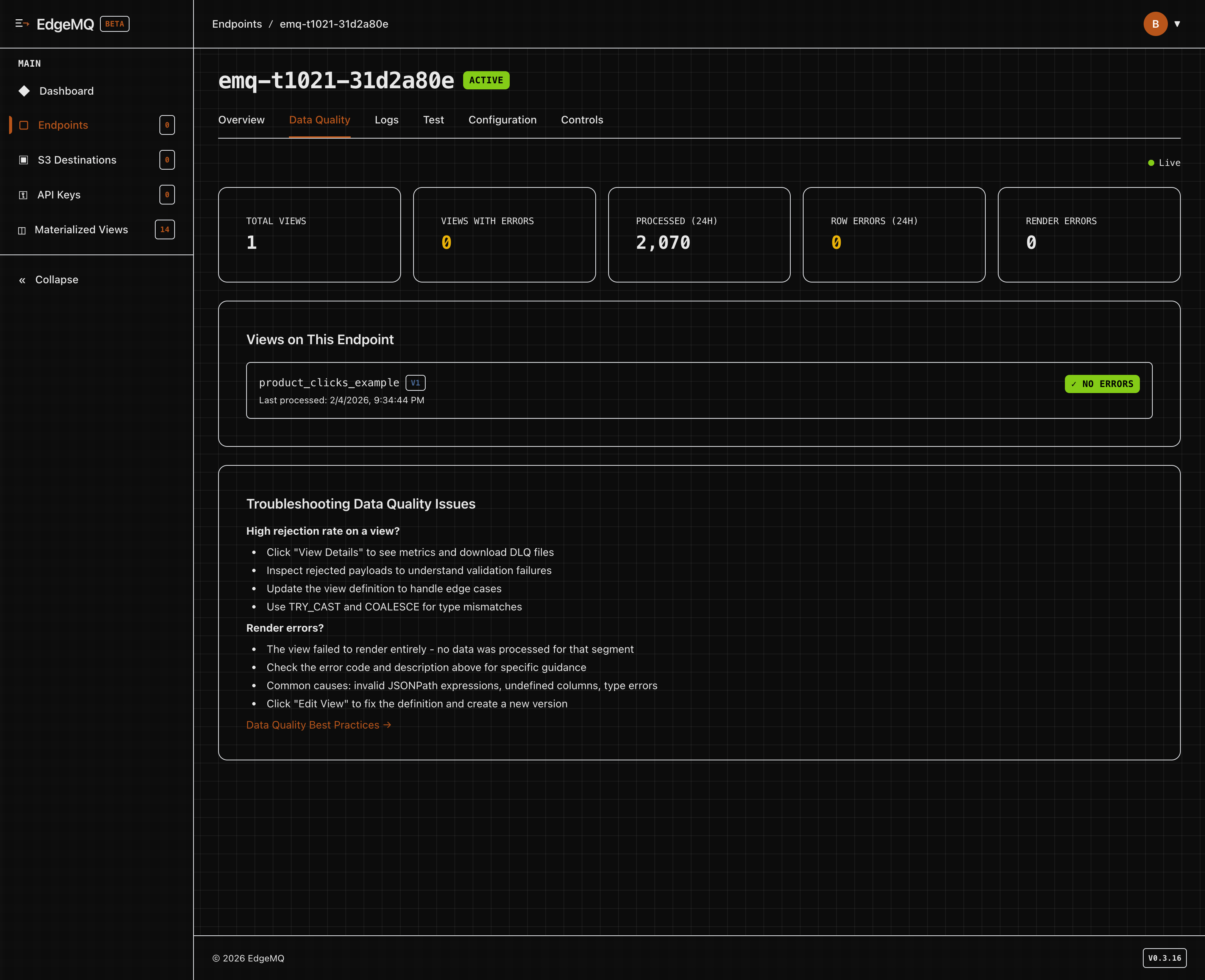 EdgeMQ: easiest way to land data in S3 - Screenshot 5 showing product features and functionality